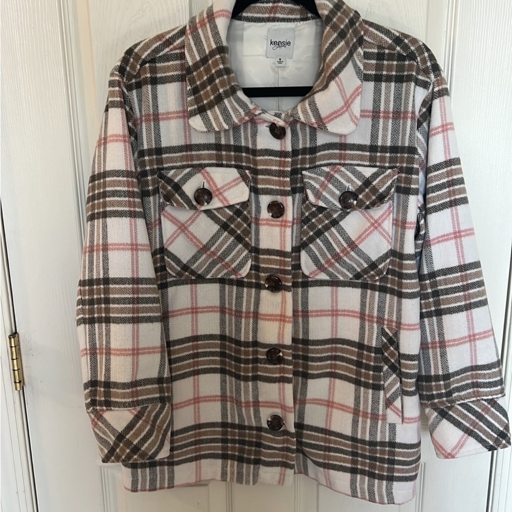 50% off sale 🔥🔥 - Kensie Brown and Pink Plaid Jacket